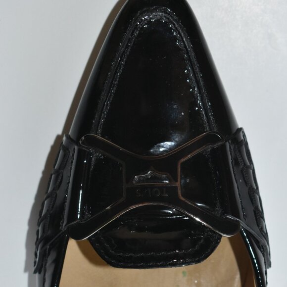 Tod's black leather loafer pumps with a kitten heel EU 36.5/US 6.5 - Picture 2 of 7